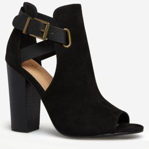 Stacked Heel Open Toe Sandal